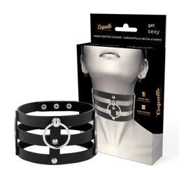 Coquette Chic Desire Fetisch-Halsband aus veganem Leder, Gesamtansicht