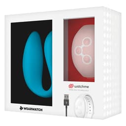 Verpackung des Wearwatch WatchMe Vibrators in Indigo und Pink