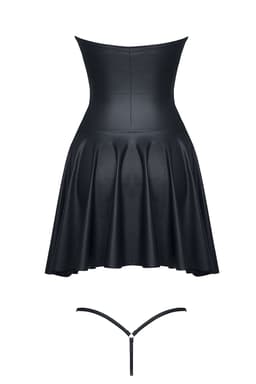 Demoniq Rita Minikleid in schwarz, Detailansicht der Träger und Nähte