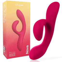 We-Vibe Nova Rabbit-Vibrator, Gesamtansicht von vorne in scharfer Nahaufnahme