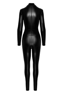 Noir Handmade Catsuit, Detailansicht am Ausschnitt