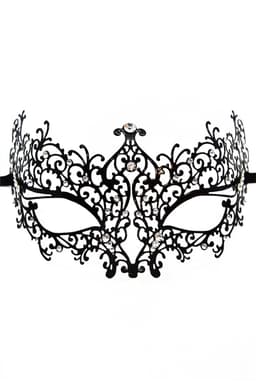 Venezianische Maske BL274624 von Be Lily in Schwarz, komplette Gesamtansicht