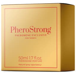 Verpackung des PheroStrong Exclusive Pheromon-Parfums für Frauen mit Angabe des Inhalts