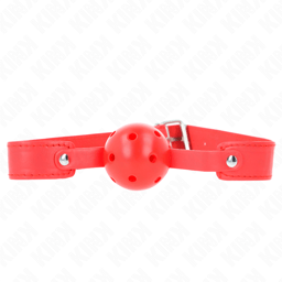 Kink – Ballknebel mit Atemlöchern , Kugel 4,5 cm – Rot, Ansicht 5