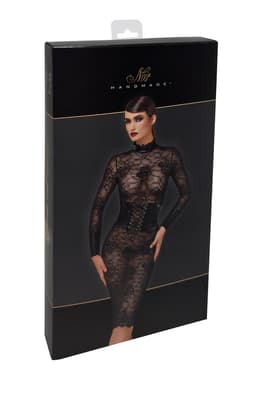 Noir Handmade F375 Noirelle Spitzenkleid in Schwarz, weitere Nahaufnahme des Materials