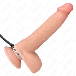 Kink Metall-Penisring von der Seite, Übergang von Ring zu Kette im Detail