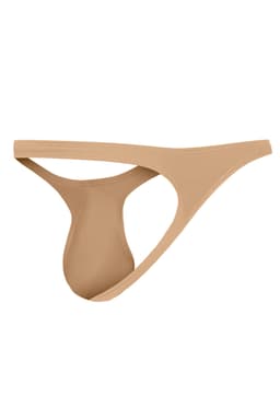 Cut4Men Micro-String aus Mikrofaser in Sandgold, am Körper getragen fotografiert
