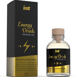 Intt Massagegel Energy Drink, Verschluss und Etikett im Detail