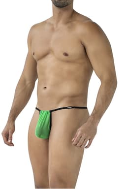Cut4Men String mit transparentem Netz-Pouch, Farbvariante Türkis, Detailansicht des Netzmaterials
