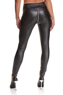 Demoniq Black Rose Maddalena – Leggings mit 2-Wege-Reißverschluss, Rückansicht mit Verschluss im Detail