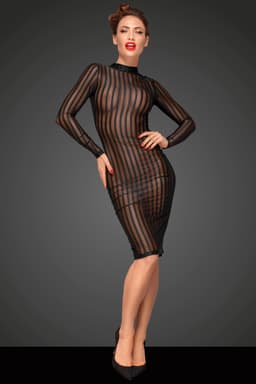 Noir Handmade Kleid in schwarz, Nahaufnahme des Materials 70 % Polyester