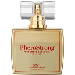 PheroStrong Exclusive Pheromon-Parfum von der Seite, Flakonhals und Verschluss im Detail