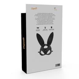 Coquette Chic Desire Maske mit Hasenohren aus veganem Leder, Verpackung mit Markenlogo und Produktabbildung