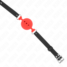 Kink – Ballknebel aus Vollsilikon, Kugel 4 cm – Rot / L (2 cm), Ansicht 14