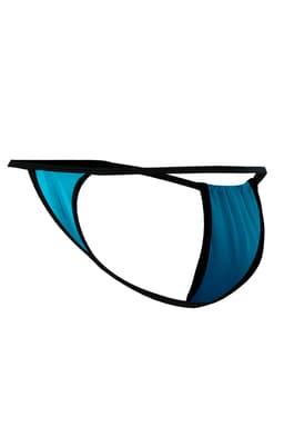 Cut4Men String mit transparentem Netz-Pouch, Farbvariante Türkis, Gesamtansicht von vorne