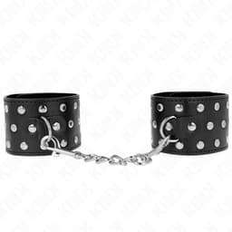 Kink Handgelenkfesseln, Schnalle im Detail, Handgelenkfesseln der Kink BDSM-Serie im Karton