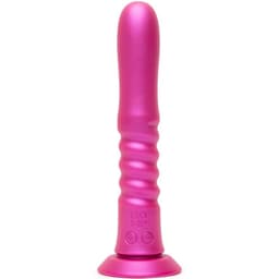 Romp Jiggle Stoßvibrator in Pink, Gesamtansicht – Studioaufnahme auf hellem Hintergrund