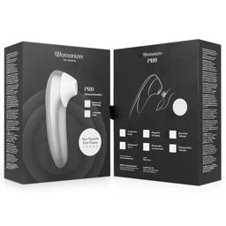 Womanizer Pro Vibrant Silbergrau aus leicht erhöhter Perspektive
