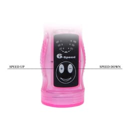 Intimer Liebhaber Tease, Nahaufnahme des Klitorisvibrators mit gut sichtbaren Konturen