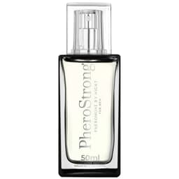 PheroStrong By Night Pheromon-Parfum für Männer, 50 ml, Flakon neben der Faltschachtel