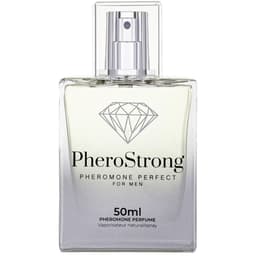 PheroStrong Perfect Pheromon-Parfum für Männer, Flakon von der Seite mit Sprühkopf