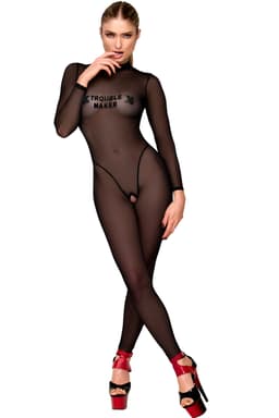 Originalverpackung (Hochglanzbox) des Noir Handmade Troublemaker Catsuits in Schwarz