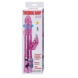 Baile Throbbing Bunny rotierender Rabbit-Vibrator, Gesamtansicht in Pink