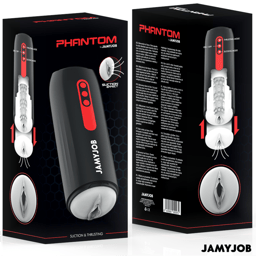 Jamyjob automatischer Masturbator Phantom Schwarz, Detailaufnahme der Spitze im Fokus