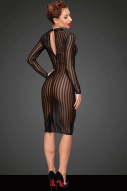 Noir Handmade Kleid in schwarz, Detailansicht der Träger und Nähte