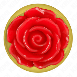Kink Edelstahl-Analplug in Roségold mit roter Rose Verpackung mit Produktabbildung