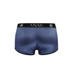 Anais Men Naval Boxershorts, Detailansicht der marineblauen Satinstreifen