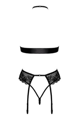 Kissable Dessous-Set in Schwarz, Detailaufnahme des verstellbaren Strumpfhaltergürtels