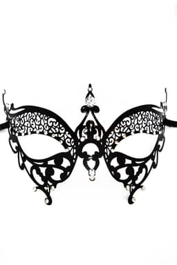 Venezianische Maske BL274623 von Be Lily in Schwarz, komplette Gesamtansicht