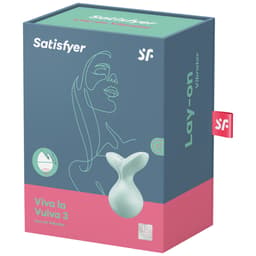 Verpackung des Satisfyer Viva La Vulva 3 Auflegevibrators, freigestellte Studioansicht