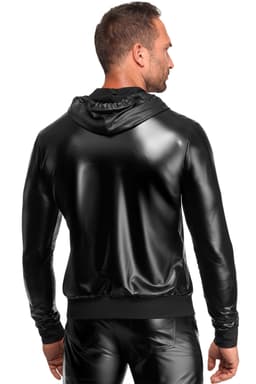 Noir Handmade Kapuzenjacke, Detailansicht des Frontreißverschlusses