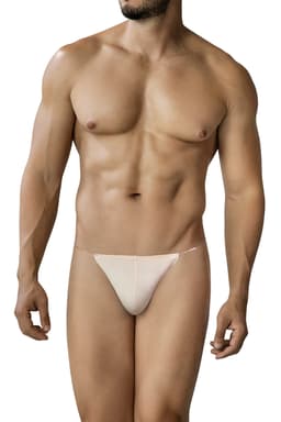 Cut4Men Seamless Thong String in Beige, Rückansicht mit erkennbaren Schnittdetails