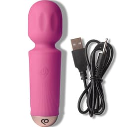 Rocks-Off Mini Wand Mini-Stabvibrator, Farbvariante in Bordeaux in der Gesamtansicht