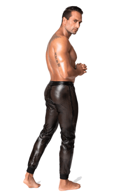 Noir Handmade Men Chaos Hose, Nahaufnahme des perforierten Lochmusters