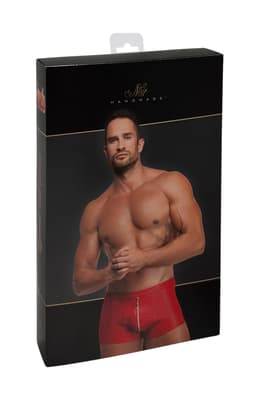 Originalverpackung (Hochglanzbox) des Noir Handmade Ignite Herren-Shortss in Rot