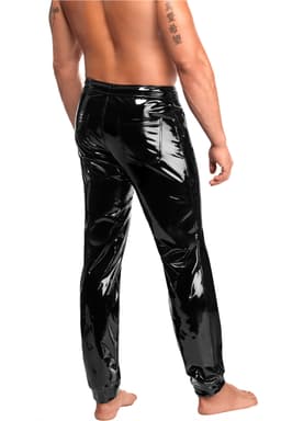 Noir Handmade Voltage Lack-Hose, Detailansicht der Bündchen an den Knöcheln