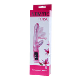 Intimer Liebhaber Tease Vibrator, Rückansicht in Lila mit Fokus auf die Oberflächenstruktur