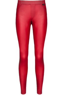 Demoniq Black Rose Lidia – rote Leggings im Wetlook, Seitenansicht der Passform