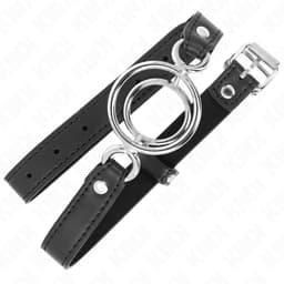 Kink Knebel mit mehreren O-Ringen in Schwarz, Ring in der Detailaufnahme