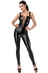 Noir Handmade F362 Wetlook Overall mit Zwei-Wege-Reißverschluss