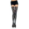 Leg Avenue Spitzenstrümpfe mit Blumenmuster – schwarz