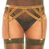 Leg Avenue Strumpfgürtel – elastisch, aus goldfarbenem Lurex