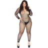 Leg Avenue Crystalized Net – nahtloser Bodystocking, Übergröße
