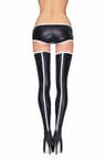 7Heaven 7H694237 - Straps-Strümpfe aus Wetlook in Schwarz-Weiß