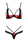 Passion Devil Collection Dessous-Set – mit Bügel-Cups und Hakenverschluss (rot/schwarz)