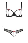 Passion Devil Collection Dessous-Set – mit Bügel-Cups und Hakenverschluss (schwarz)